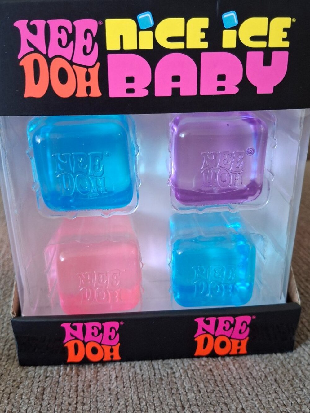 Needoh Nice Ice Baby 4 Pack Mini Cubes Squishy Stress Fidget Toy Authentic